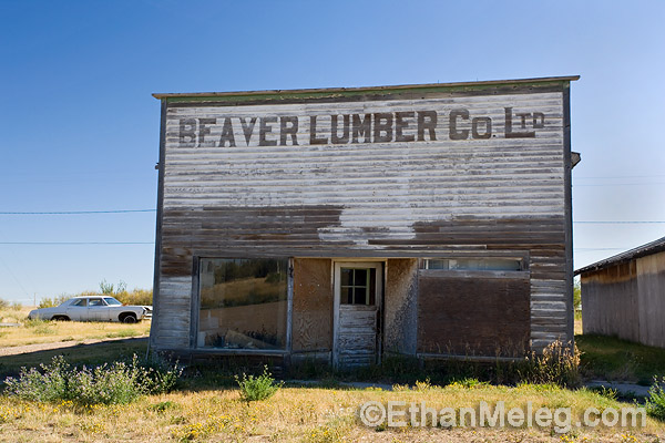 Abandoned store in prairies, Robsart, Saskatchewan.